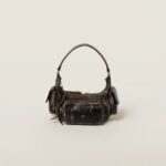 Soft Lamb Nappa Pocket Handbag Coffee Brown