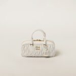 Arcadie Matelassé Large Soft Lamb Leather Handbag White