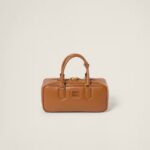 Arcadie Leather Large Handbag Cognac color