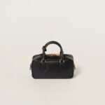Arcadie Leather Small Handbag Black