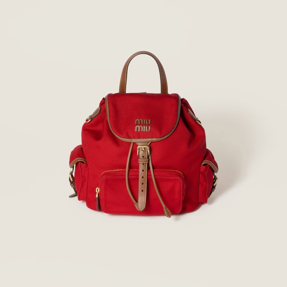 DM_20260106190810_001 Miumiu Canvas and leather backpack large - Image 1