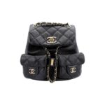CHANEL GRAINER SHINY CALFSKIN BACKPACK BLACK