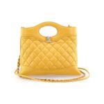 CHANEL CALFSKIN 31 MINI SHOPPING BAG YELLOW