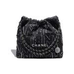CHANEL 22 HANDBAGR BLACK DENIM