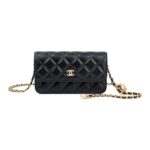 CHANEL 23C GOLD BALL SHEEPSKIN PHONE BAG