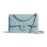 CHANEL GRAINED CALFSKIN CLASSIC HANDBAG BULE