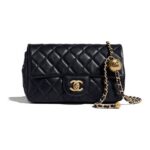 CHANEL LAMBSKIN FLAP BAG GOLD BALL