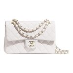 CHANEL GRAINED CALFSKIN CLASSIC HANDBAG WHITE