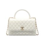 CHANEL CLASSIC CAVIAR COCOHANDLE WHITE