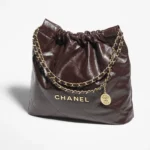 CHANEL 22 HANDBAG dark brown