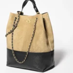 Vertical suede hobo