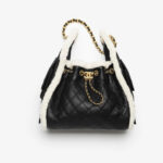 CHANEL small 25 handbag Crumpled Shearling Sheepskin & Gold-Tone Metal