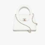 mini shopping bag braided raffia gold tone metal